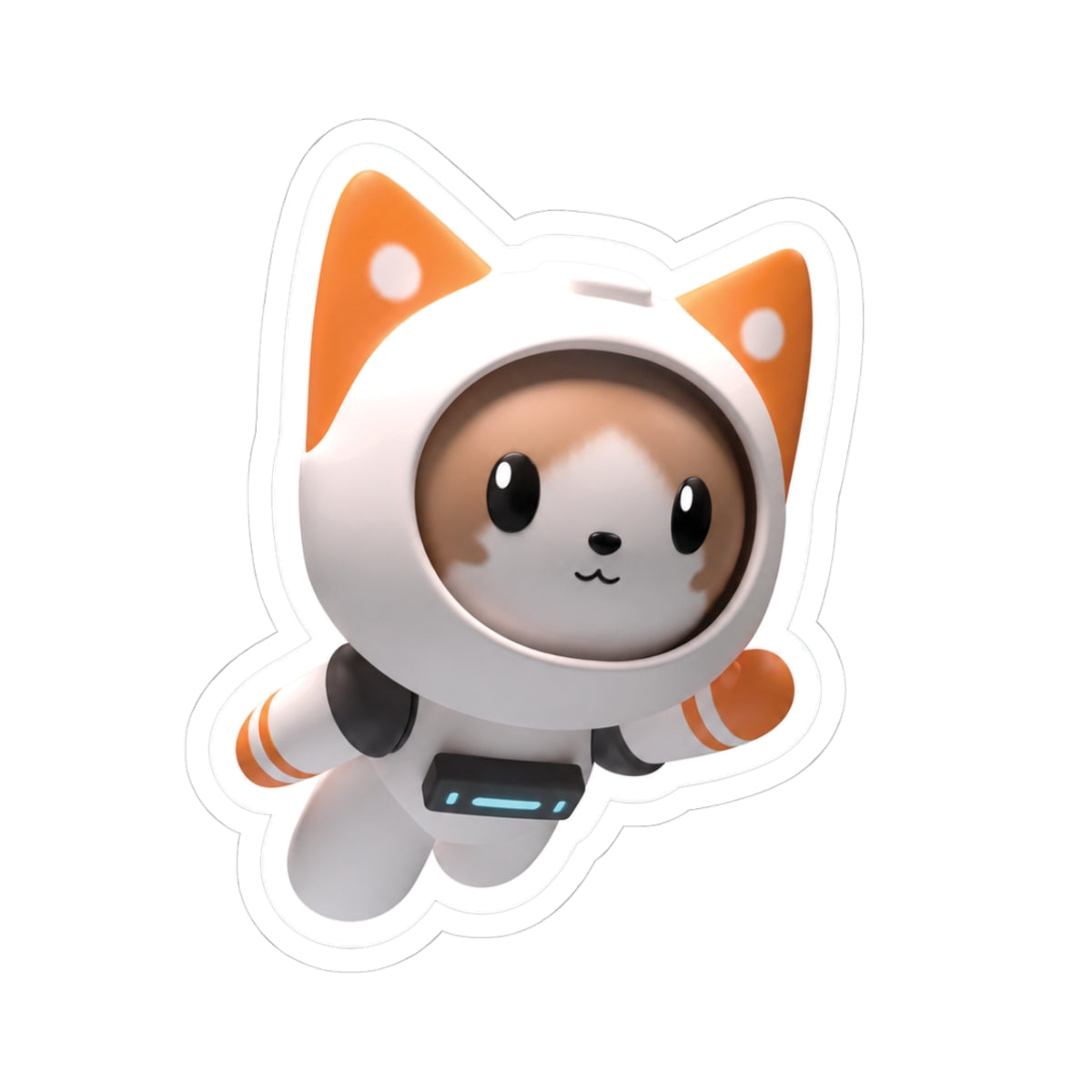 AstroCat - Cute Space Cat Vinyl Kiss-Cut Sticker for Laptops & Water Bottles