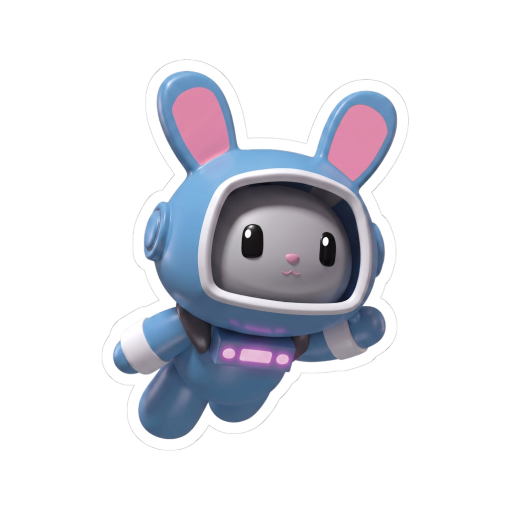 AstroBunny Sticker — Cute Blue Space Rabbit Laptop Decal