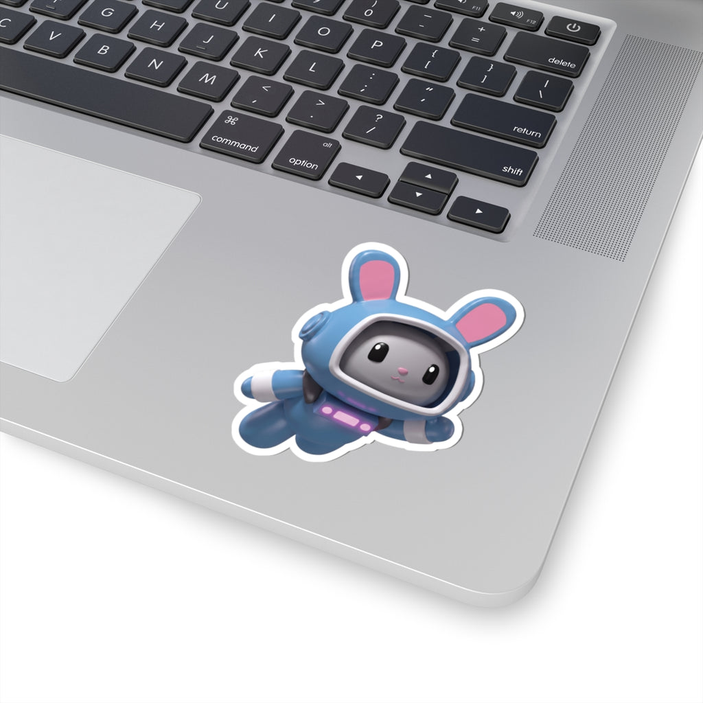 AstroBunny Sticker — Cute Blue Space Rabbit Laptop Decal